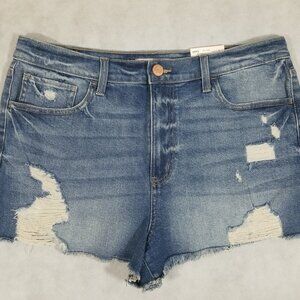 So Jeans Shorts Womens Size 17 Junior Denim Mom Short Cut Off Distressed Jean